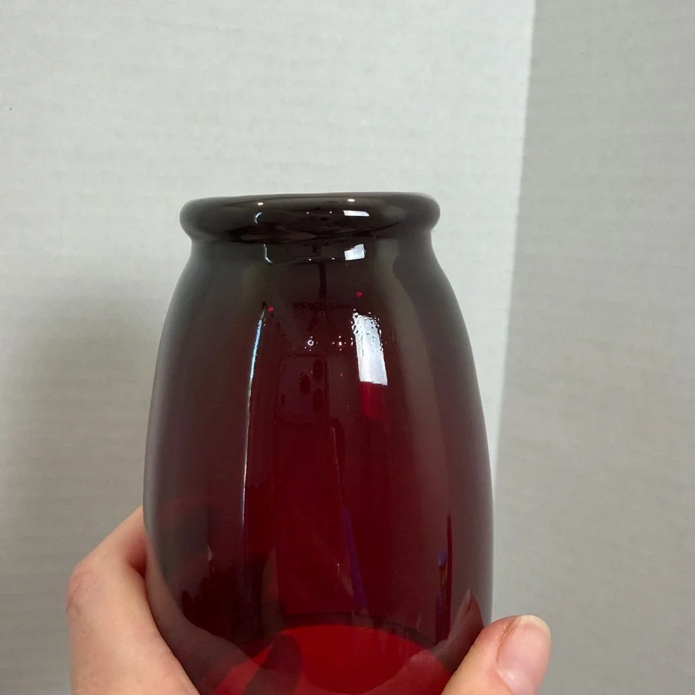 Vintage Anchor Hocking Baltic Royal‎ Ruby Red Tumblers Set Footed Drinking Glass